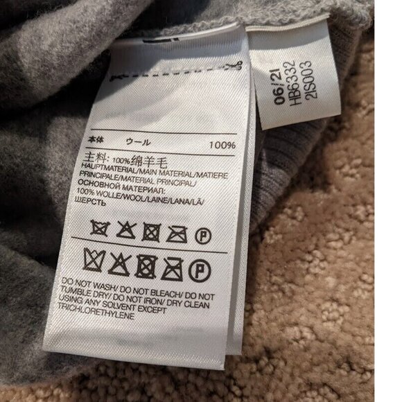 Y-3 Adidas Yohji Yamamoto Men Medium Wool 1/4 1/2 Zip Pullover Sweater Grey Logo - Picture 2 of 9